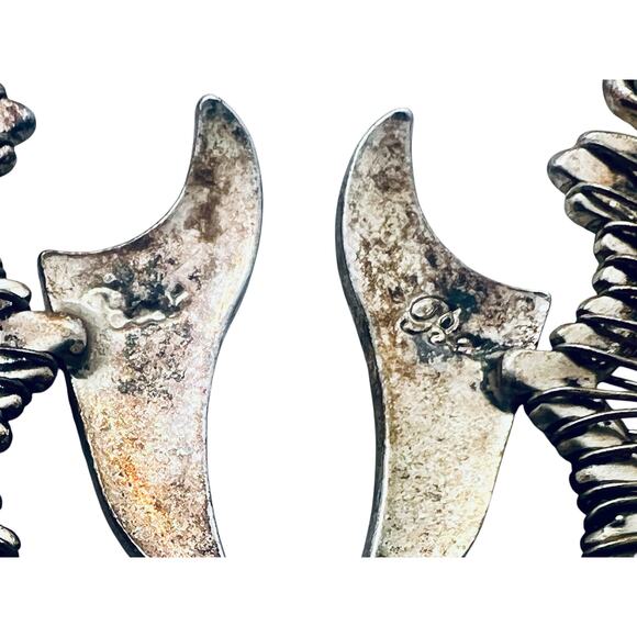 Signed Artisan Fish Pendant & Earrings Set Silver Tone Nautical Boho Jewelry - Picture 7 of 10